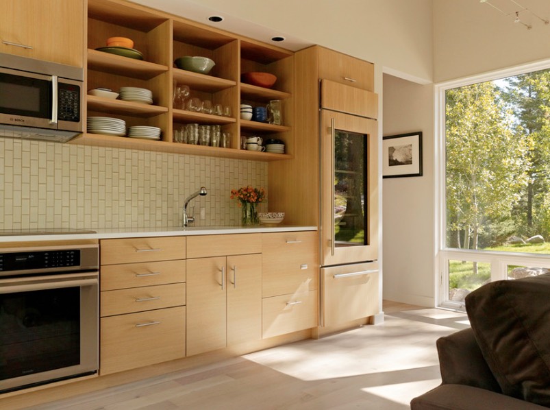 A glass door means you won't have door storage, and if it's essential for you, avoid this idea.