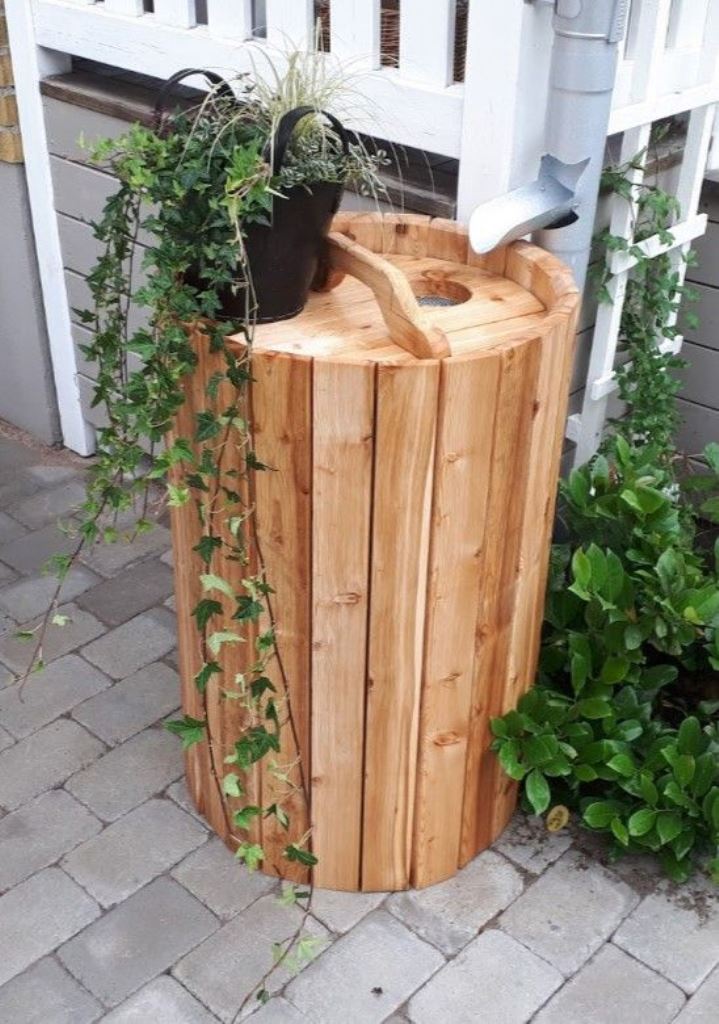 You can always hide your barrel with wood and add plants on top to make it not an eye sore but a lovely piece.